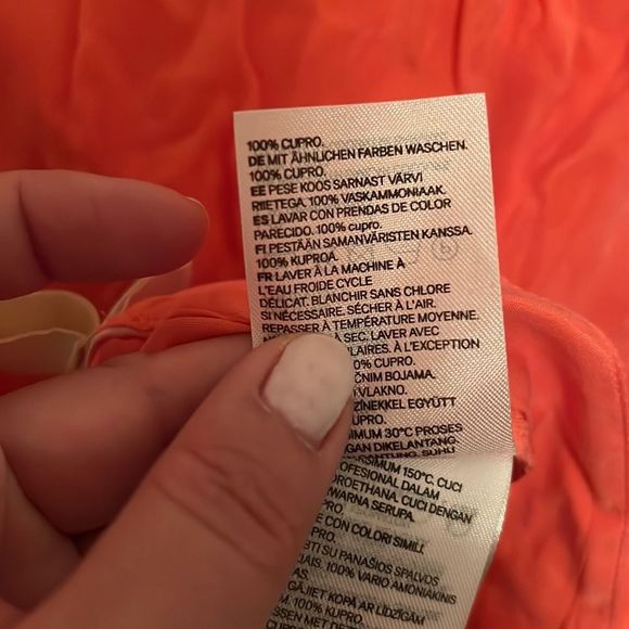 NWT H&M wide leg culottes  - coral - zip fly. Size 8 Extremely soft! - Picture 4 of 4